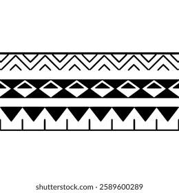 Wrap around arm polynesian tattoo design. Pattern aboriginal samoan. illustration EPS10