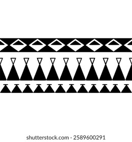 Wrap around arm polynesian tattoo design. Pattern aboriginal samoan. illustration EPS10