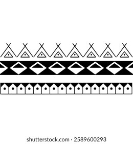 Wrap around arm polynesian tattoo design. Pattern aboriginal samoan. illustration EPS10