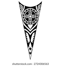 Envuelva alrededor del diseño del tatuaje polinesio del brazo. Patrón de samoano aborigen. ilustración EPS10