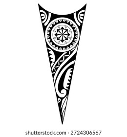 Envuelva alrededor del diseño del tatuaje polinesio del brazo. Patrón de samoano aborigen. ilustración EPS10