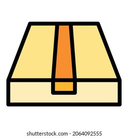 Wrap box icon. Outline wrap box vector icon color flat isolated
