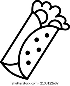 Wrap Burrito Outline Food Icon 