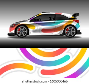 Wrap Car decal design vector, custom livery race rally car vehicle sticker and tinting.