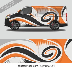 Wrap-Auto-dekal Design-Vektorillustration, kundenspezifische Kalkrallbahn-Rallye-Fahrzeug-Aufkleber und Tönung.
