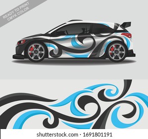 Wrap car decal design vector, custom livery race rally car vehicle sticker and tinting.
