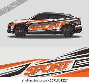 Wrap car decal design vector, custom livery race rally car vehicle sticker and tinting.