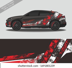 Wrap Car Decal Design Vector, Custom Livery Race Rally Car Vehicle Sticker And Tinting.