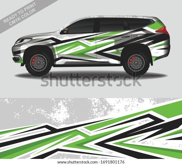 Wrap car decal design vector, custom
livery race rally car vehicle sticker and
tinting.