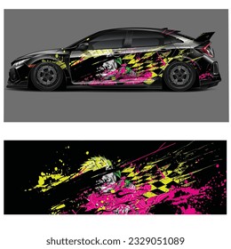 Wrap car design livery vector abstract vinyl sticker printing.