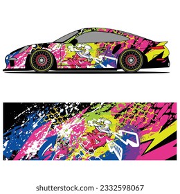 
Ajustar el diseño del coche livery vector impresión abstracta de pegatinas de vinilo.
