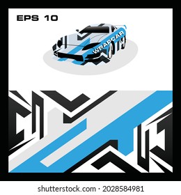 Wrap Car Design Vector Theme Template