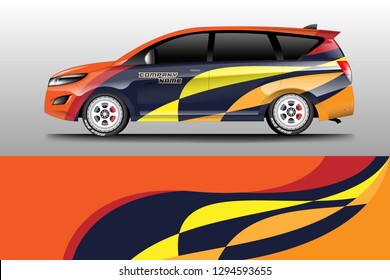 Wrap car designs vector . Car suv , truck, van, company . Wrap car ready to print .