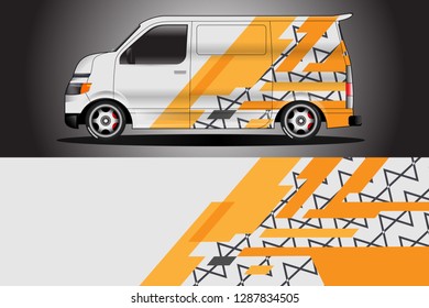 Wrap car racing designs and wrap van car vector .Wrap used for all types of cars .
