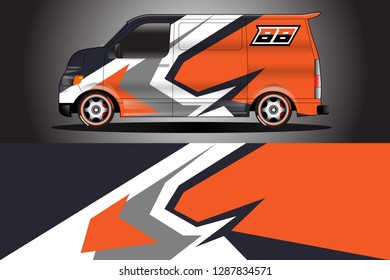 Wrap car racing designs and wrap van car vector . Wrap used for all types of cars . Car tire daily vector car .