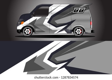 Wrap car racing designs and wrap van car vector . Wrap used for all types of cars . Car tire daily vector car .