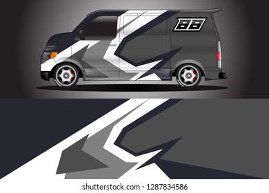 Wrap car racing designs and wrap van car vector . Wrap used for all types of cars . Car tire daily vector car .