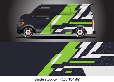 Wrap car racing designs and wrap van car vector . Wrap used for all types of cars . Car tire daily vector car .