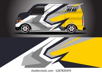 Wrap car racing designs and wrap van car vector . Wrap used for all types of cars . Car tire daily vector car .