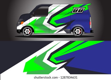 Wrap car racing designs and wrap van car vector . Wrap used for all types of cars . Car tire daily vector car .