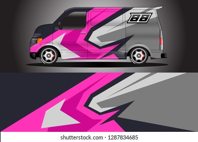 Wrap car racing designs and wrap van car vector . Wrap used for all types of cars . Car tire daily vector car .