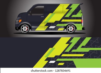 Wrap car racing designs and wrap van car vector . Wrap used for all types of cars . Car tire daily vector car .