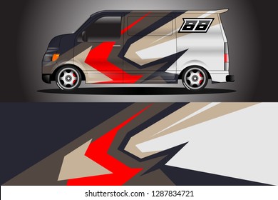 Wrap car racing designs and wrap van car vector . Wrap used for all types of cars . Car tire daily vector car .