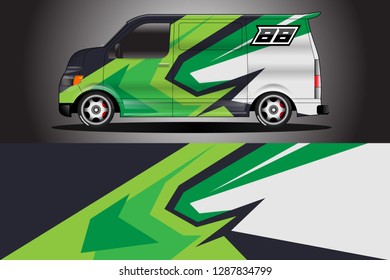 Wrap car racing designs and wrap van car vector .Wrap used for all types of cars .