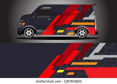 Wrap car racing designs and wrap van car vector .Wrap used for all types of cars .