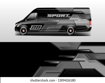 Wrap car racing designs and van vector . Used for all types of cars .