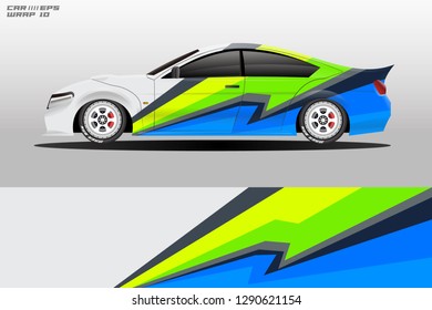 Wrap car racing designs vector . Used all type car truck and cargo van decal . Background designs for cars .