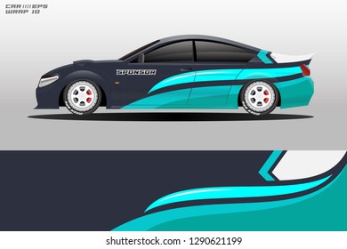 Wrap car racing designs vector . Used all type car truck and cargo van decal . Background designs for cars .