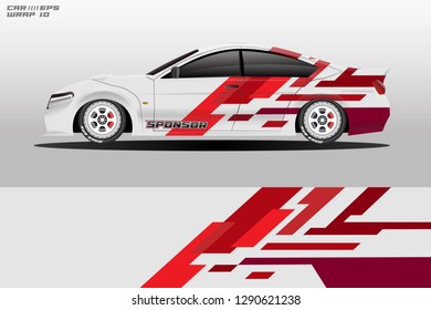 Wrap car racing designs vector . Used all type car truck and cargo van decal . Background designs for cars .
