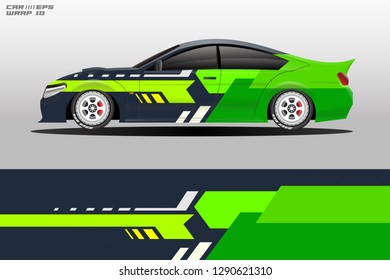 Wrap car racing designs vector . Used all type car truck and cargo van decal . Background designs for cars .