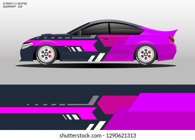 Wrap car racing designs vector . Used all type car truck and cargo van decal . Background designs for cars .