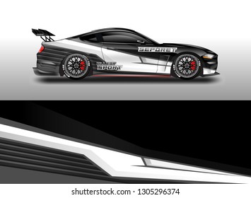 Wrap car racing designs vector . Used all type car truck and cargo van decal . Background designs for cars .
