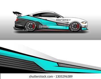 Wrap car racing designs vector . Used all type car truck and cargo van decal . Background designs for cars .