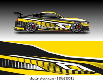 Wrap car racing designs vector . Background designs decal .
