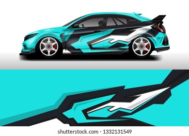 Wrap car racing designs vector . Background designs decal 