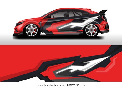 Wrap car racing designs vector . Background designs decal 