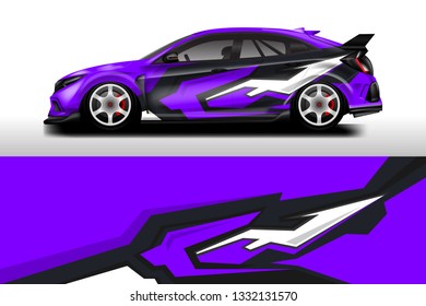 Wrap car racing designs vector . Background designs decal 