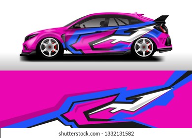Wrap car racing designs vector . Background designs decal 