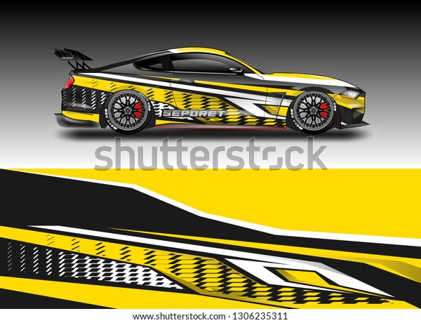 Wrap car racing designs vector . Background designs\
decal .