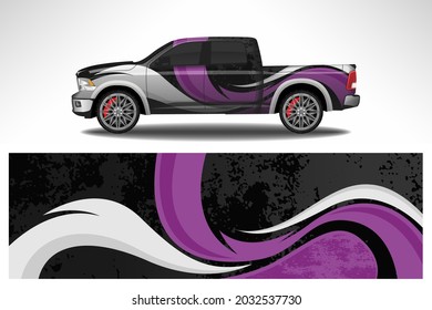 Wrap car vector design decal. Graphic abstract line racing background design for vehicle, race car, rally, adventure livery camouflage.