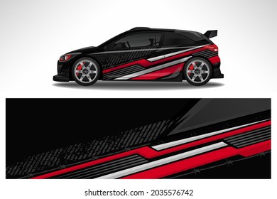Wrap Auto Vektordesign decal. Grafische abstrakte Rennstrecke-Hintergrund-Design für Fahrzeug, Rennwagen, Rallye, Abenteuer-Limousine.