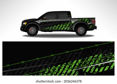 Wrap car vector design decal. Graphic abstract line racing background design for vehicle, race car, rally, adventure livery camouflage.