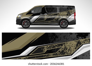 Wrap car vector design decal. Graphic abstract line racing background design for vehicle, race car, rally, adventure livery camouflage.