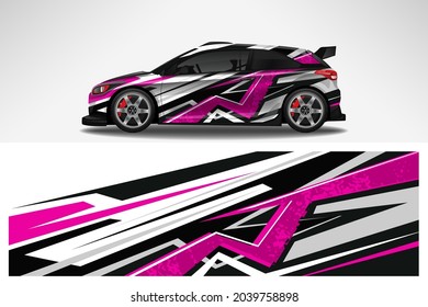 Ajustar el diseño del vector del coche. Diseño gráfico de fondo de carreras de línea abstracta para vehículos, autos de carreras, rally, camuflaje de rivalidad de aventura.
