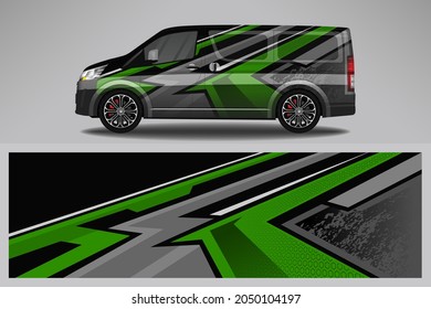 Wrap Auto Vektordesign decal. Grafische abstrakte Rennstrecke-Hintergrund-Design für Fahrzeug, Rennwagen, Rallye, Abenteuer-Limousine.
