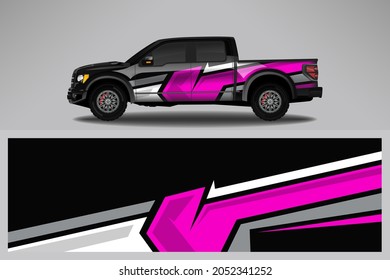 Wrap car vector design decal. Graphic abstract line racing background design for vehicle, race car, rally, adventure livery camouflage.